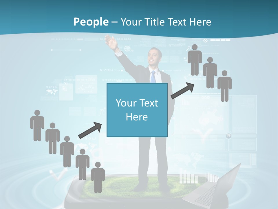 Laptop Smart Community PowerPoint Template