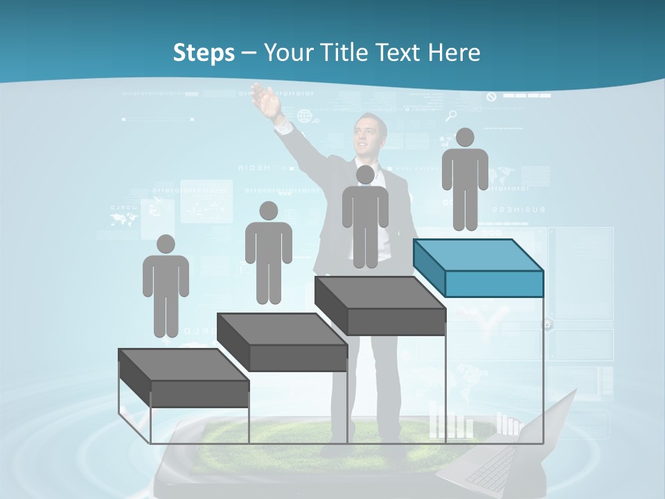 Laptop Smart Community PowerPoint Template