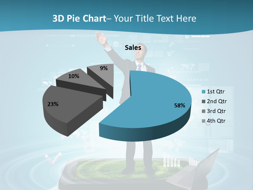 Laptop Smart Community PowerPoint Template