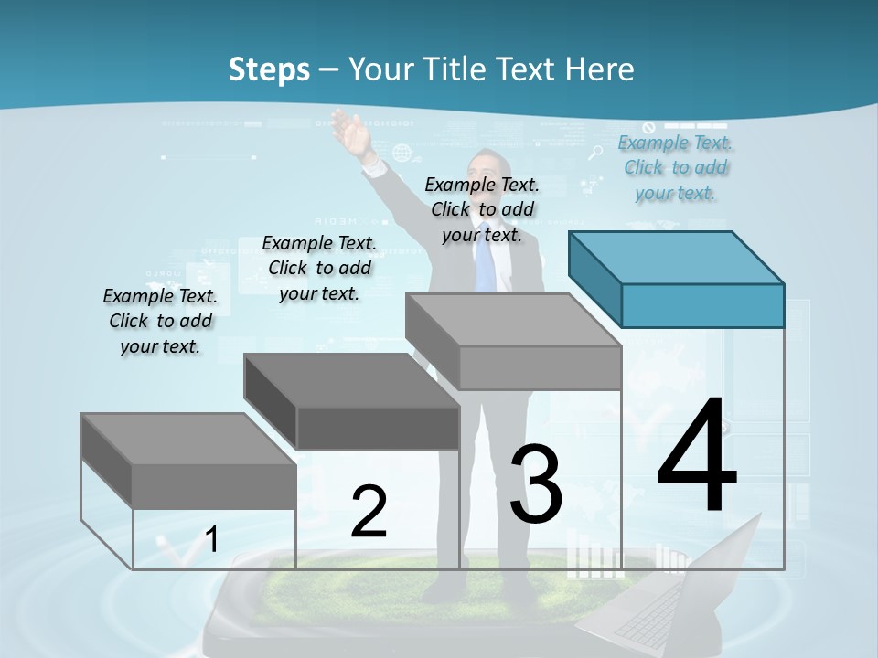 Laptop Smart Community PowerPoint Template
