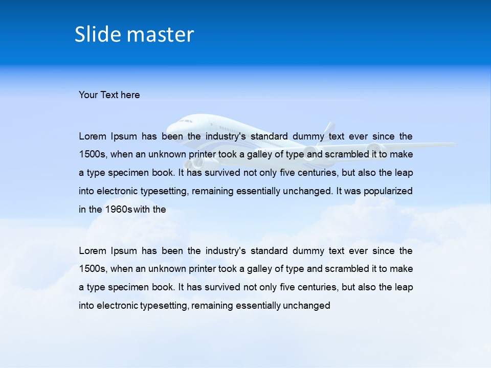 Fly Airplane Falcon PowerPoint Template