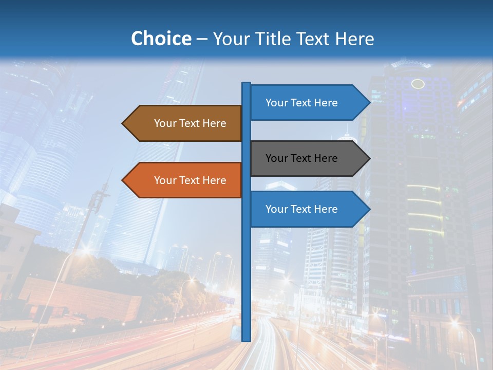 Highway City Trail PowerPoint Template
