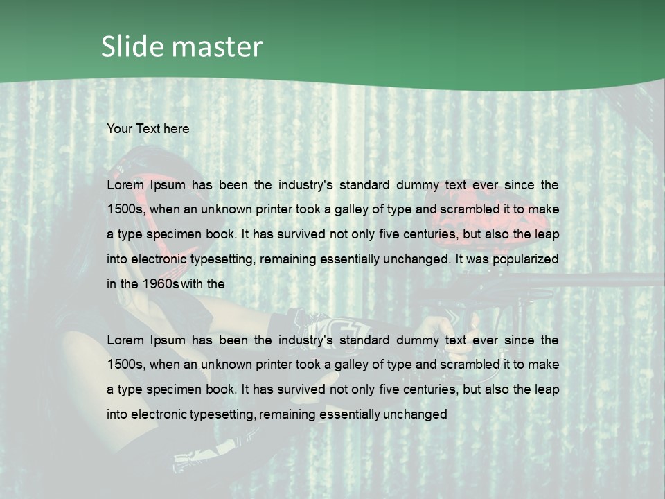 Rouge Airsoft Joueuse PowerPoint Template