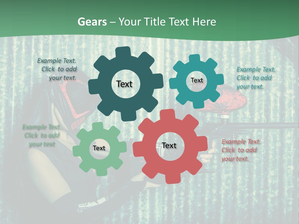 Rouge Airsoft Joueuse PowerPoint Template