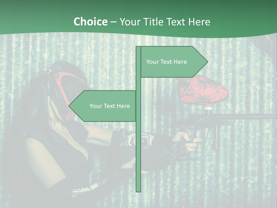 Rouge Airsoft Joueuse PowerPoint Template