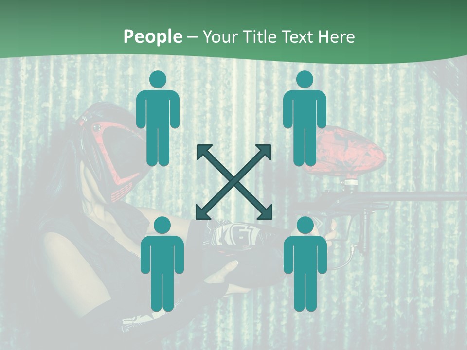 Rouge Airsoft Joueuse PowerPoint Template