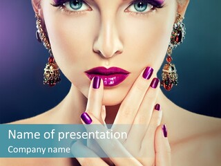Accessory Female Hair PowerPoint Template