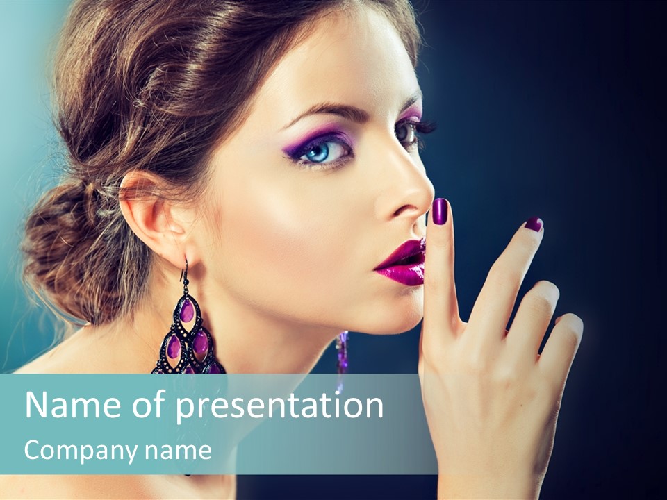 Eye Portrait Violet PowerPoint Template