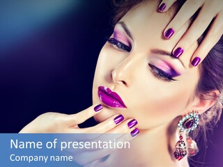 Lip Eyelash Colour PowerPoint Template