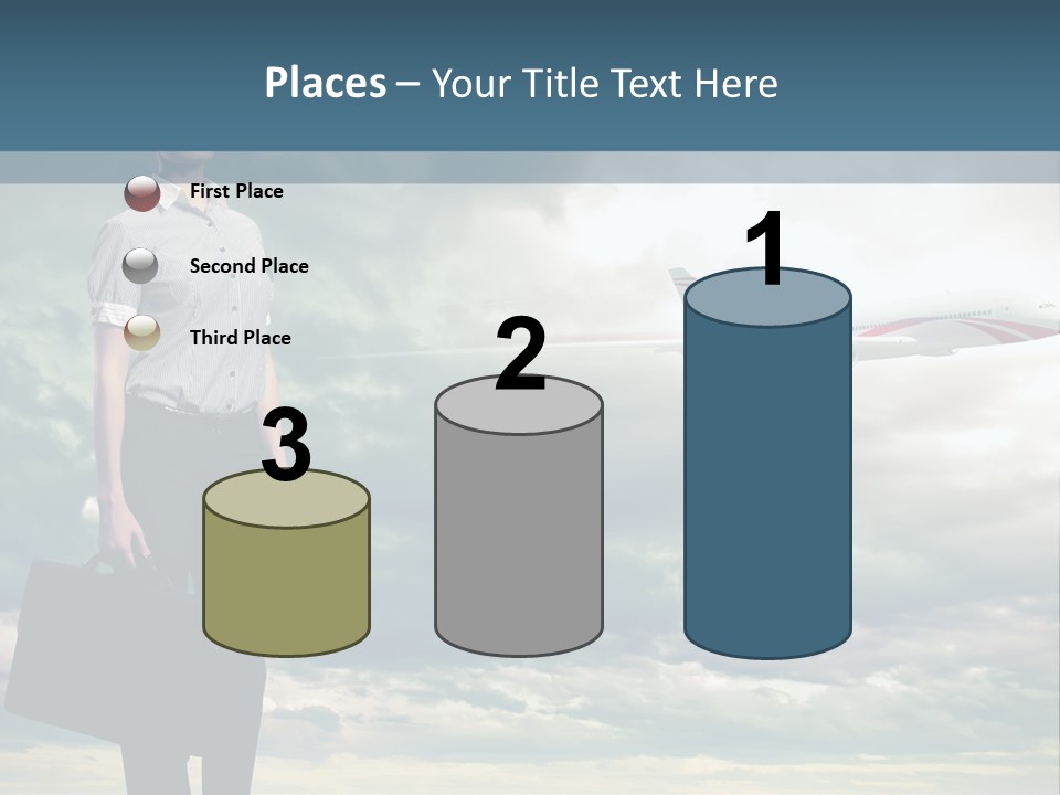 Transportation Aircraft Blue PowerPoint Template