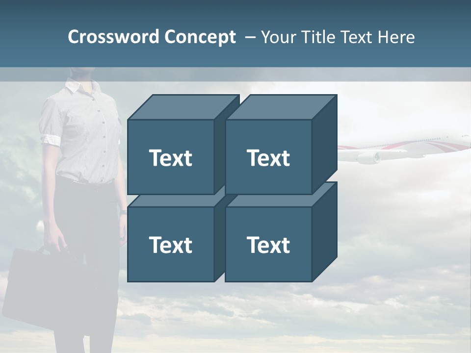 Transportation Aircraft Blue PowerPoint Template
