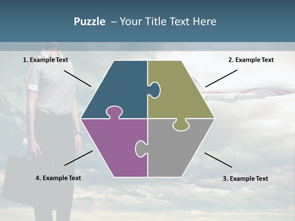 Transportation Aircraft Blue PowerPoint Template