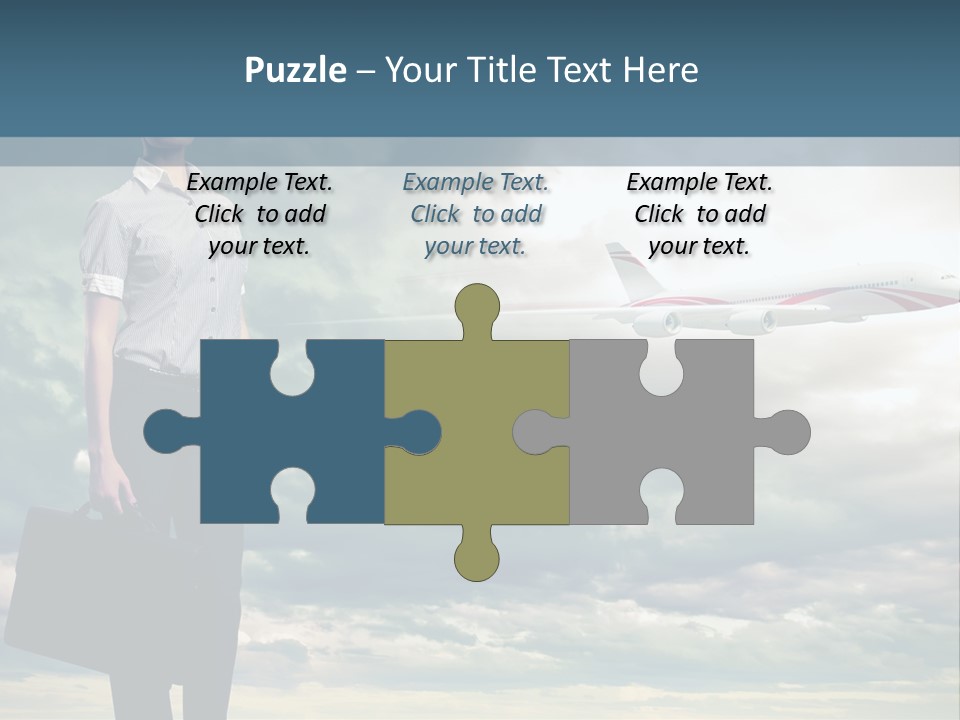 Transportation Aircraft Blue PowerPoint Template