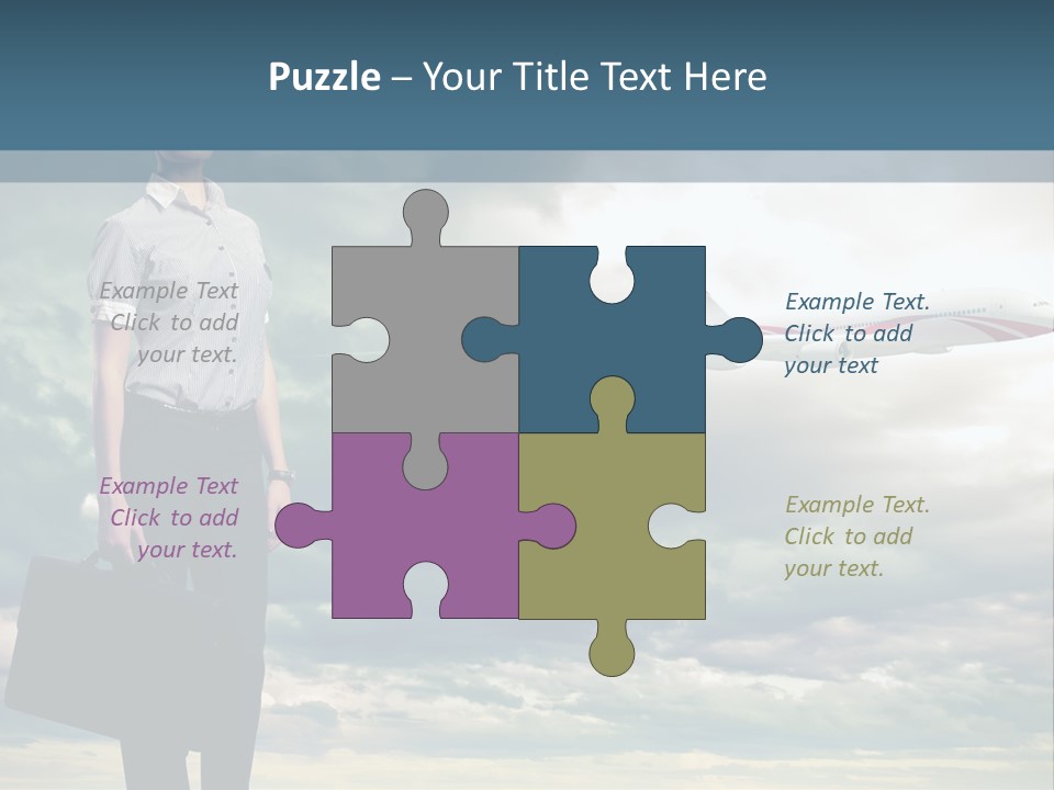 Transportation Aircraft Blue PowerPoint Template