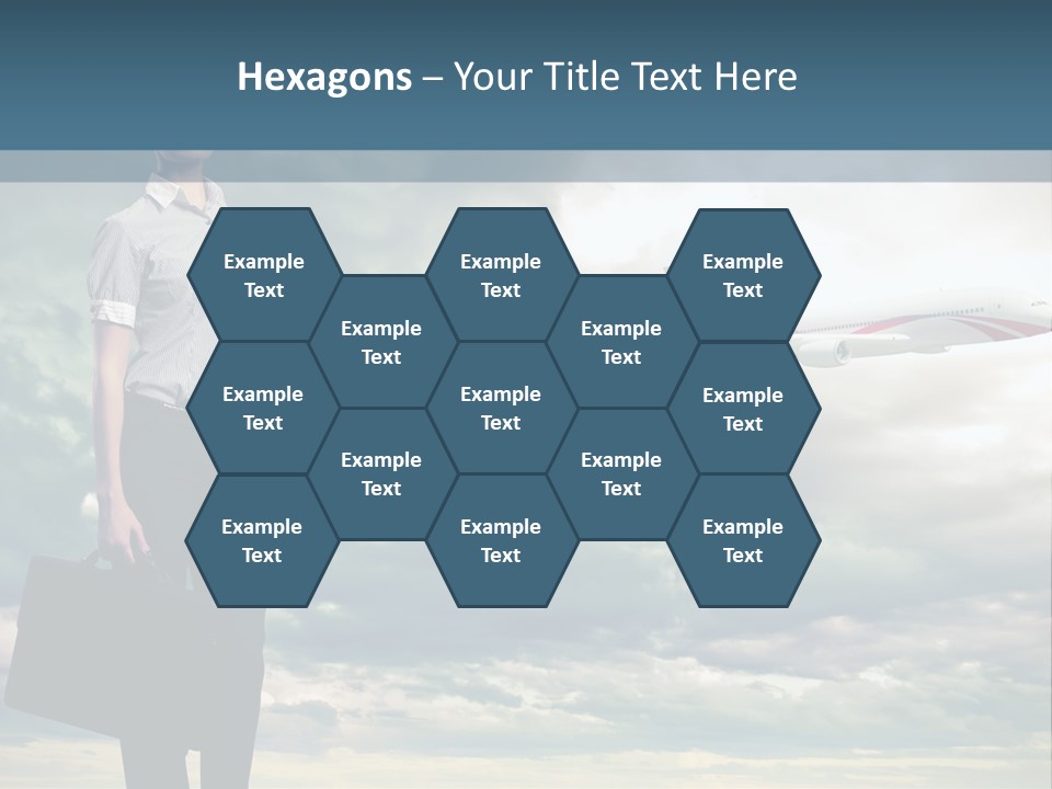 Transportation Aircraft Blue PowerPoint Template