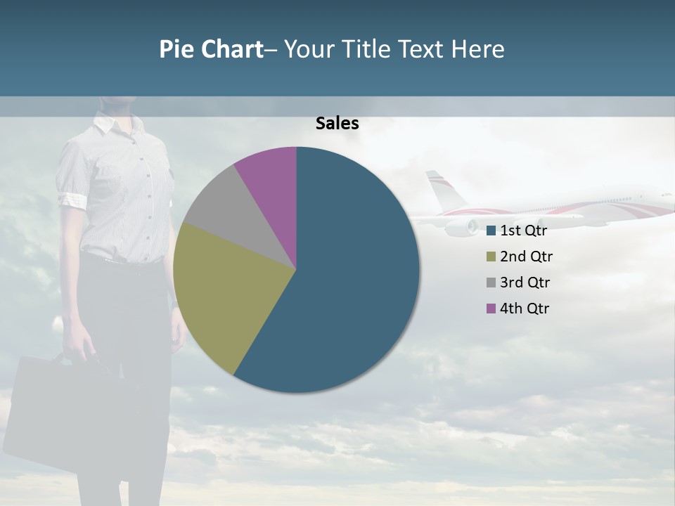 Transportation Aircraft Blue PowerPoint Template