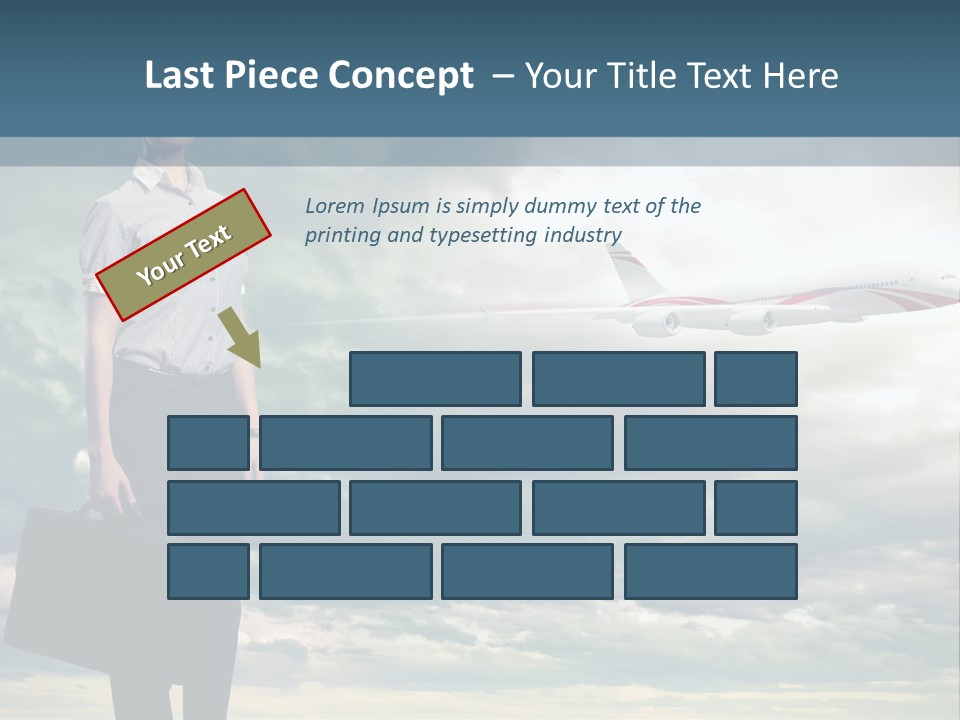 Transportation Aircraft Blue PowerPoint Template