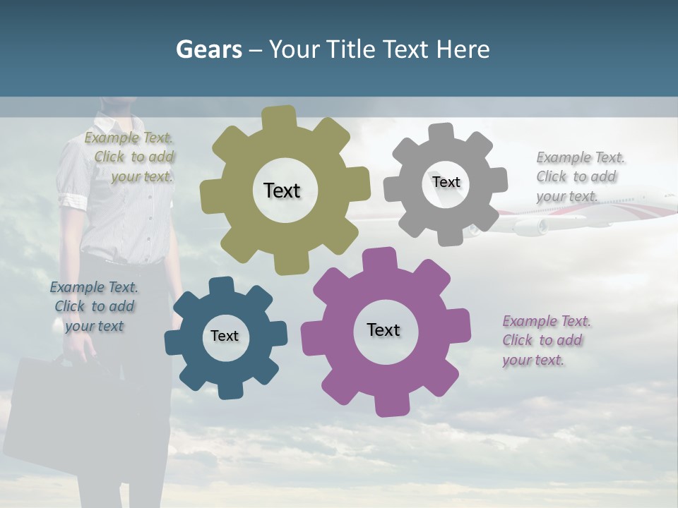 Transportation Aircraft Blue PowerPoint Template