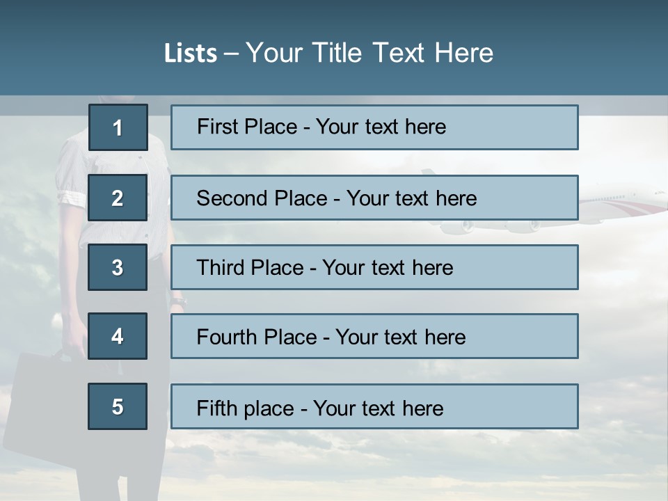 Transportation Aircraft Blue PowerPoint Template