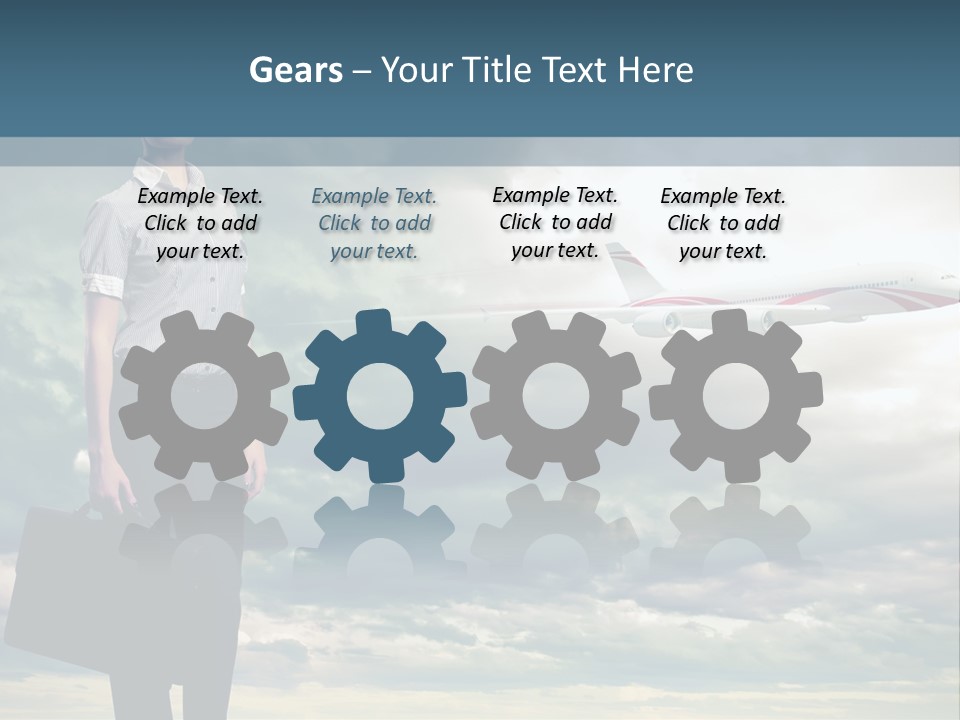 Transportation Aircraft Blue PowerPoint Template