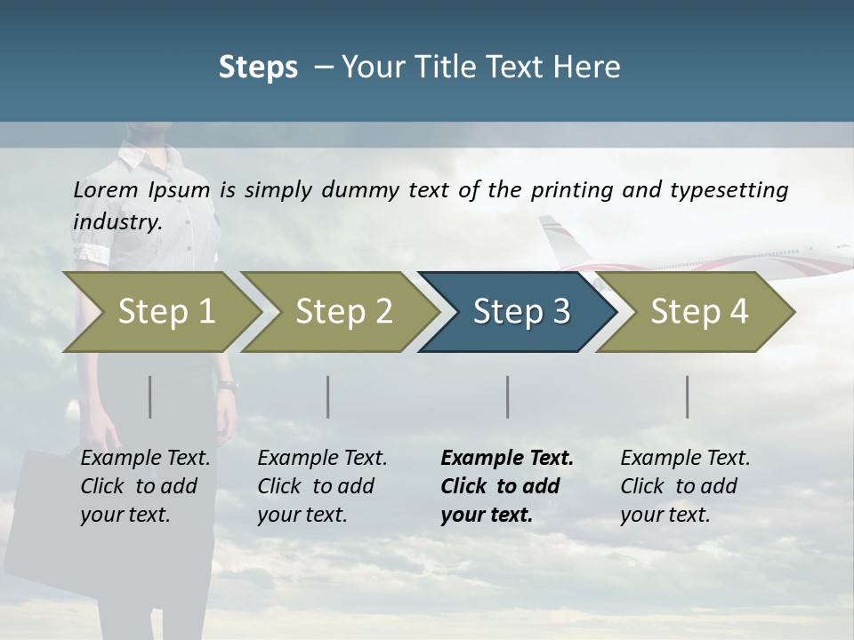 Transportation Aircraft Blue PowerPoint Template