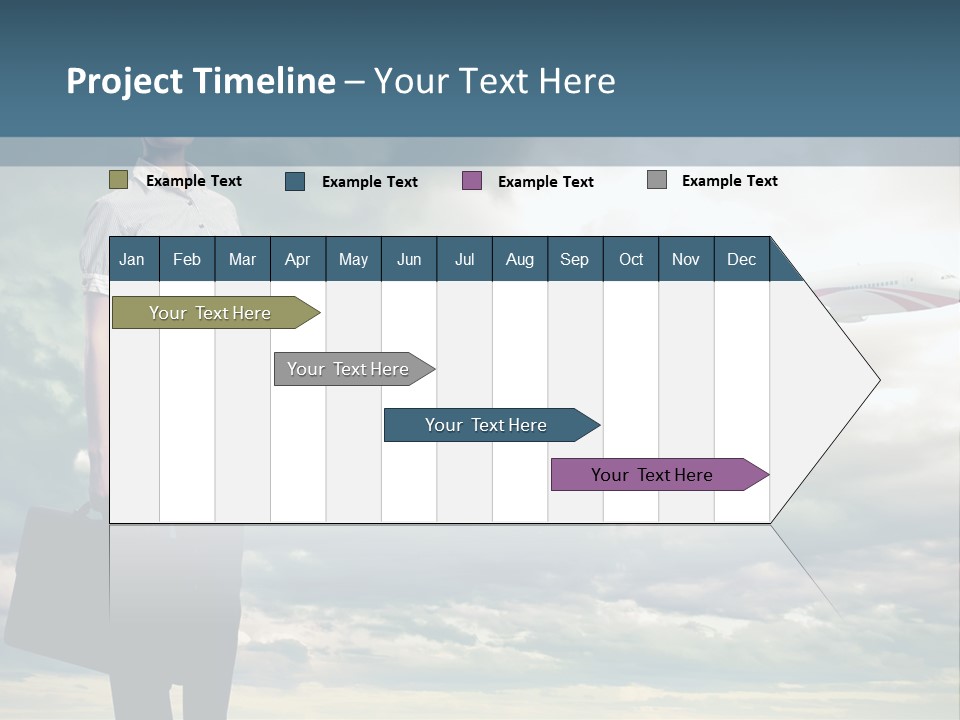 Transportation Aircraft Blue PowerPoint Template