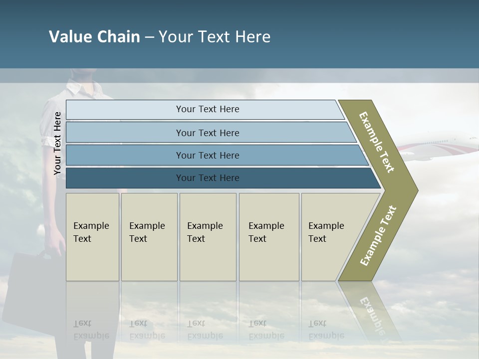 Transportation Aircraft Blue PowerPoint Template