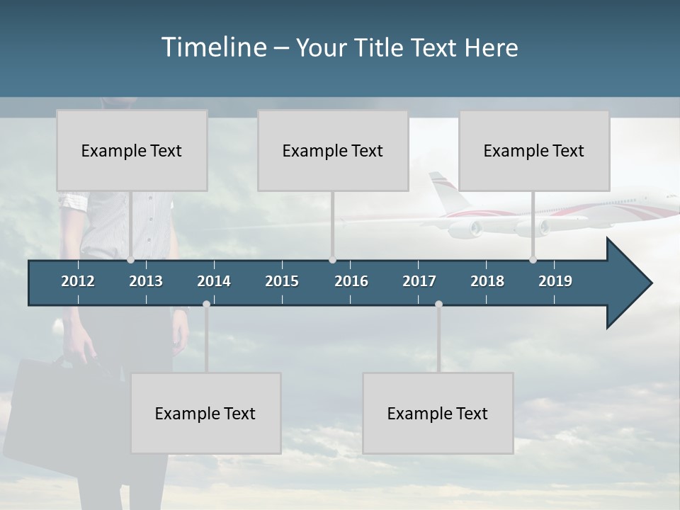 Transportation Aircraft Blue PowerPoint Template