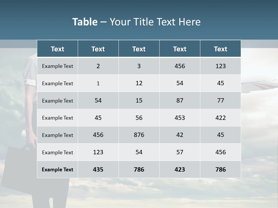 Transportation Aircraft Blue PowerPoint Template
