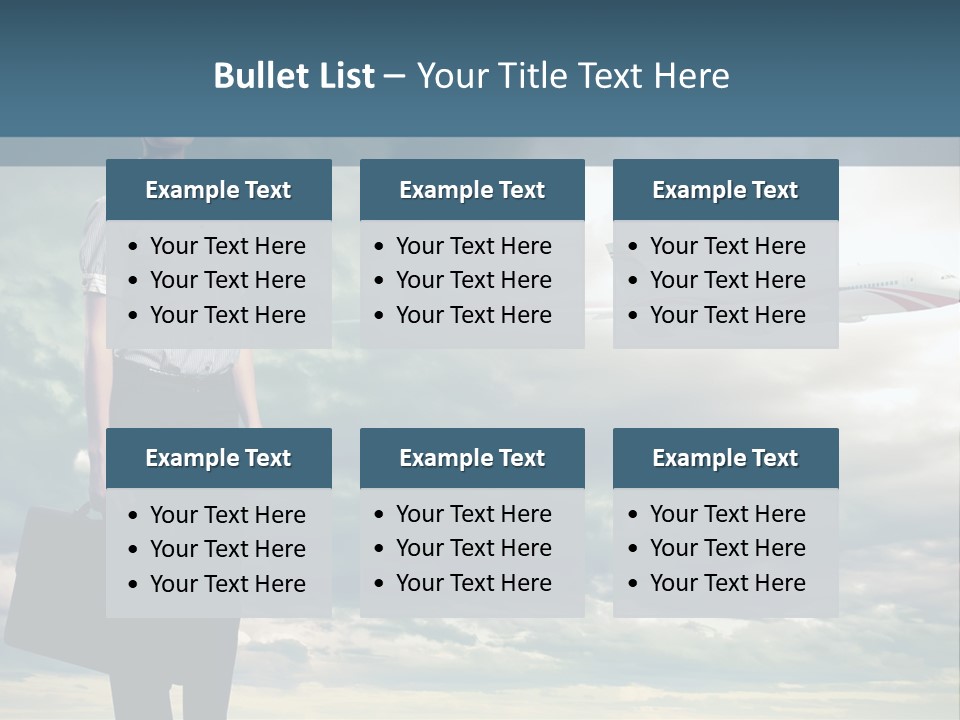 Transportation Aircraft Blue PowerPoint Template
