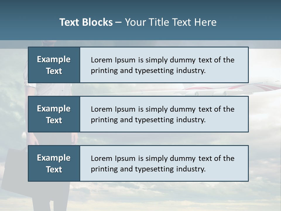 Transportation Aircraft Blue PowerPoint Template