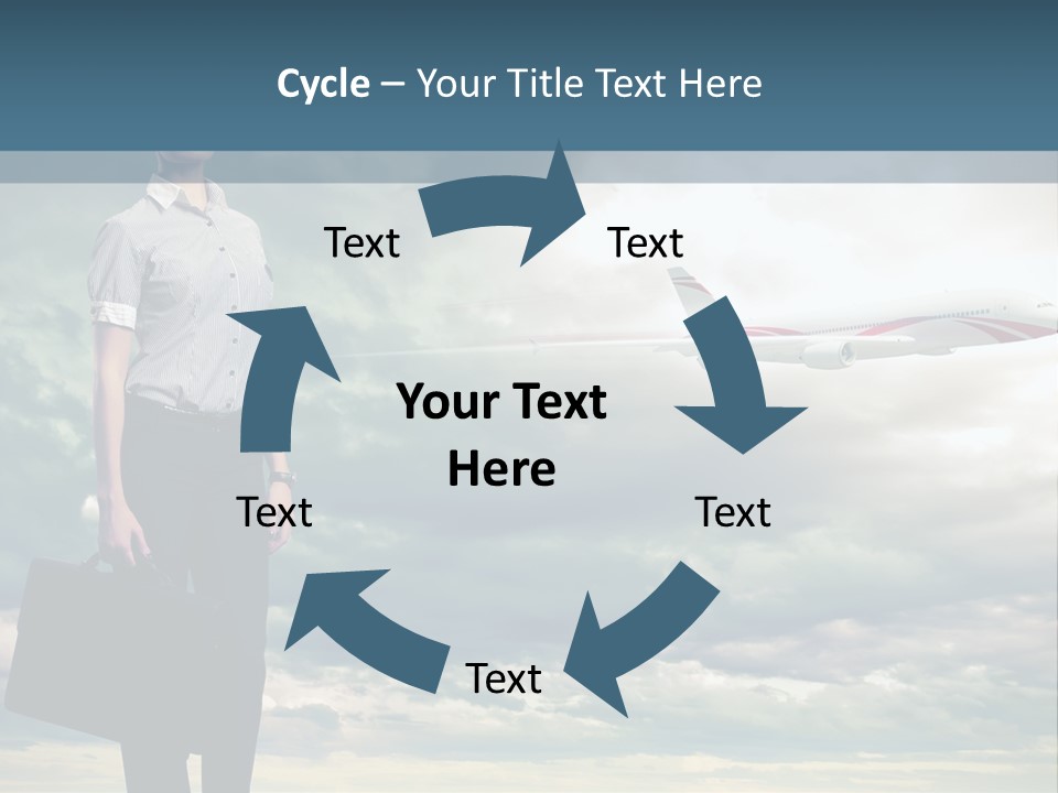Transportation Aircraft Blue PowerPoint Template
