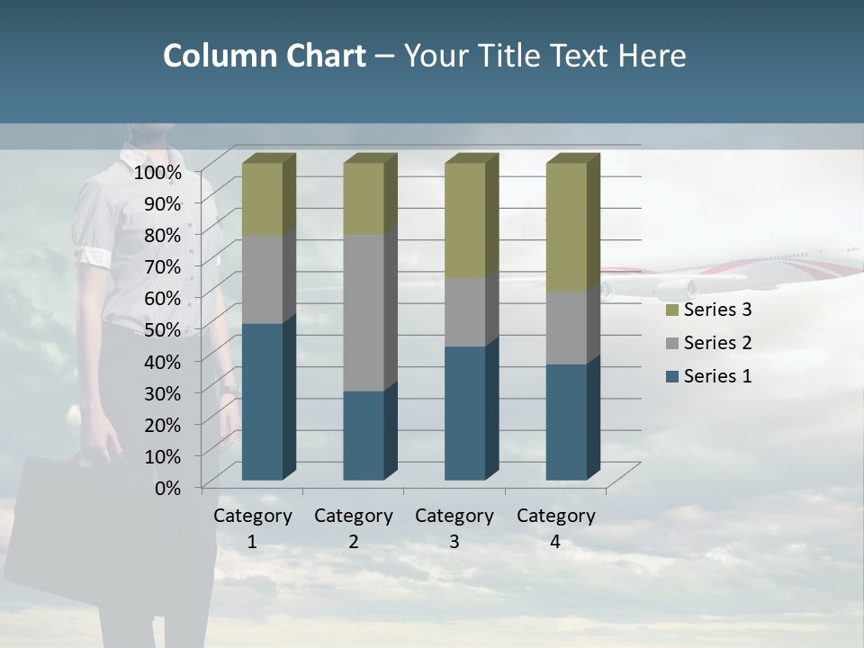 Transportation Aircraft Blue PowerPoint Template