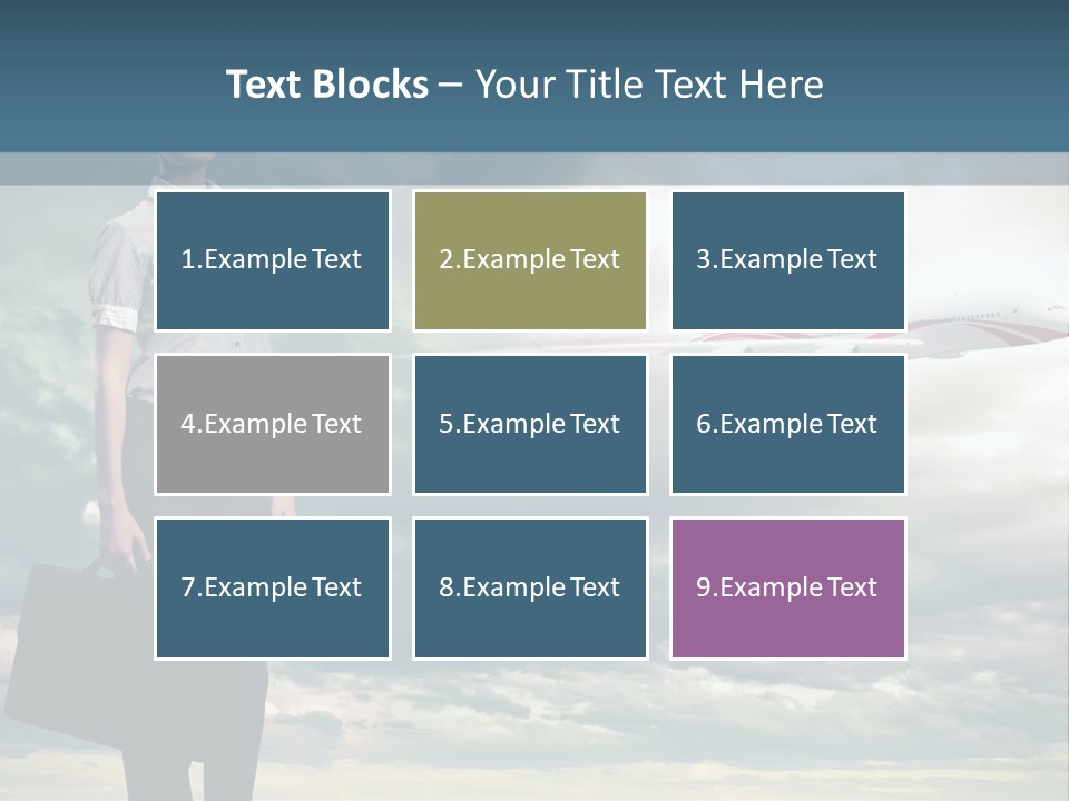 Transportation Aircraft Blue PowerPoint Template