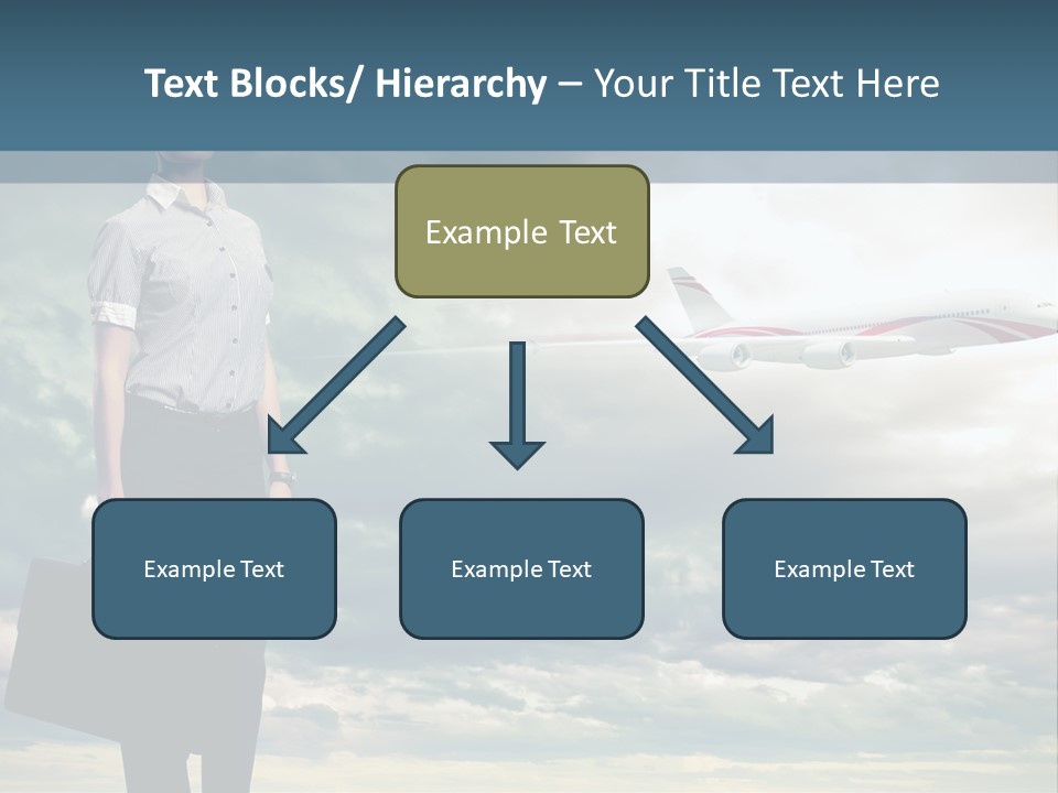 Transportation Aircraft Blue PowerPoint Template