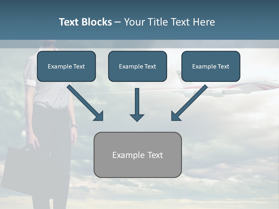 Transportation Aircraft Blue PowerPoint Template