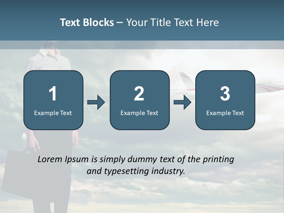 Transportation Aircraft Blue PowerPoint Template