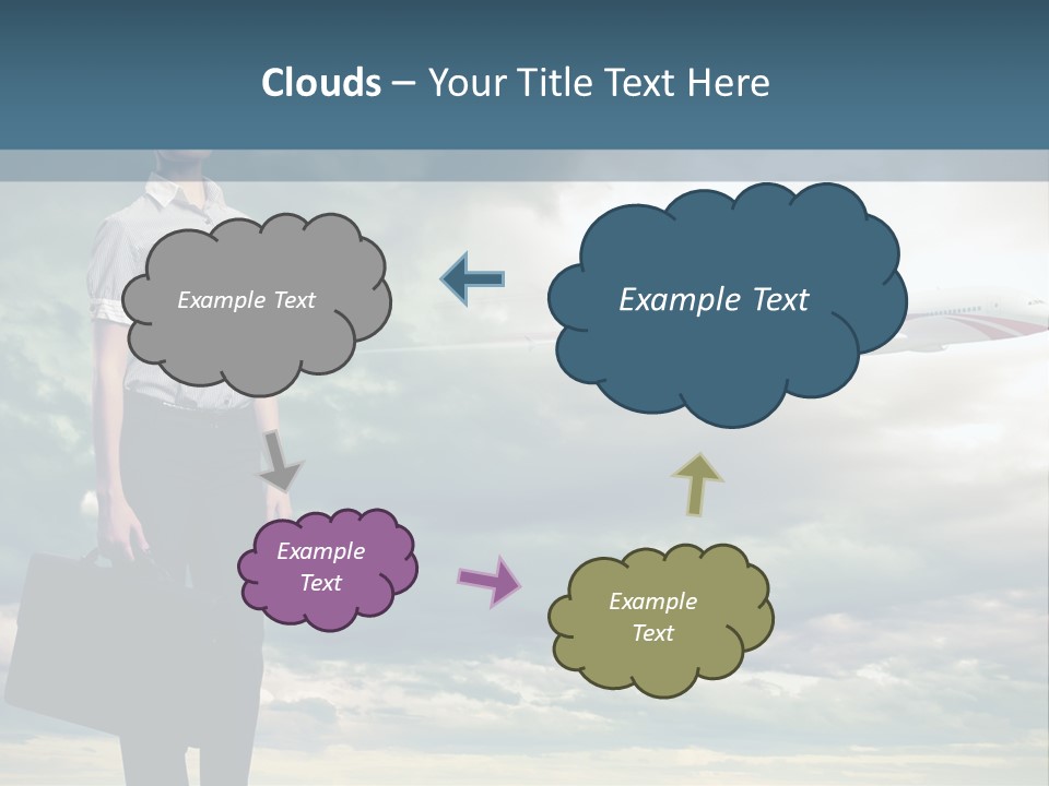 Transportation Aircraft Blue PowerPoint Template