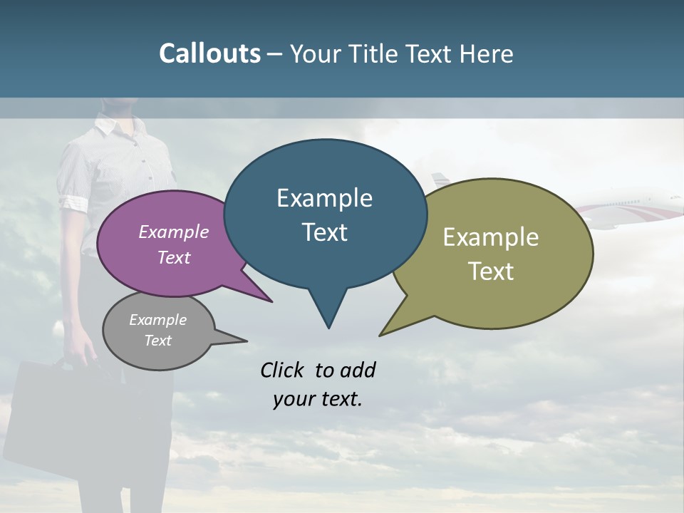 Transportation Aircraft Blue PowerPoint Template