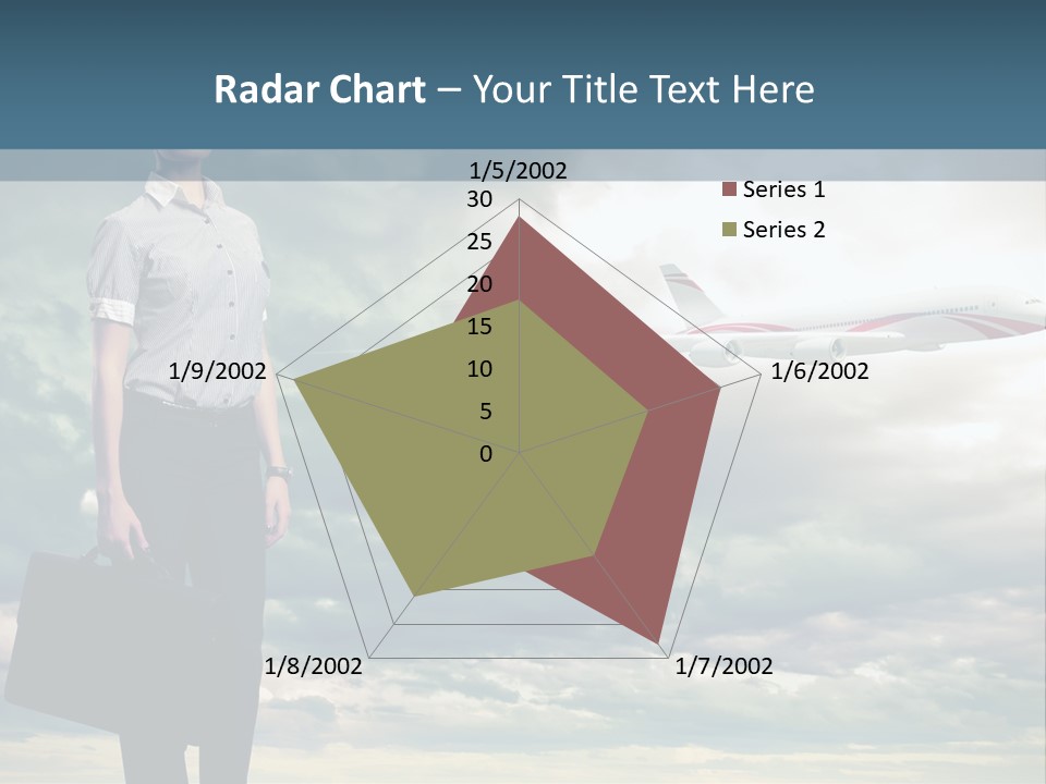 Transportation Aircraft Blue PowerPoint Template