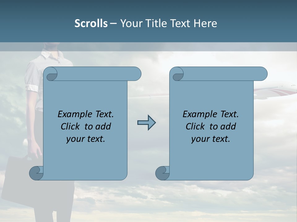 Transportation Aircraft Blue PowerPoint Template