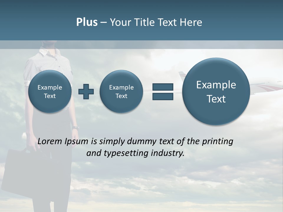 Transportation Aircraft Blue PowerPoint Template