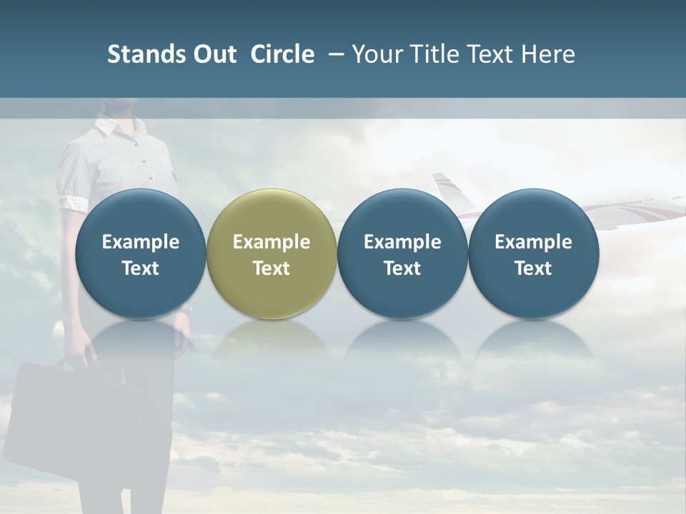 Transportation Aircraft Blue PowerPoint Template