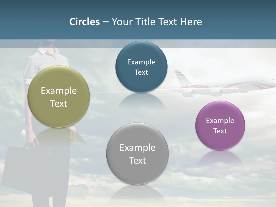Transportation Aircraft Blue PowerPoint Template
