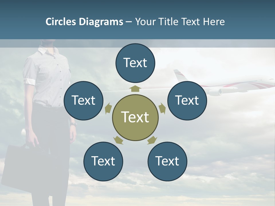 Transportation Aircraft Blue PowerPoint Template