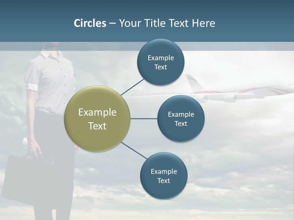 Transportation Aircraft Blue PowerPoint Template