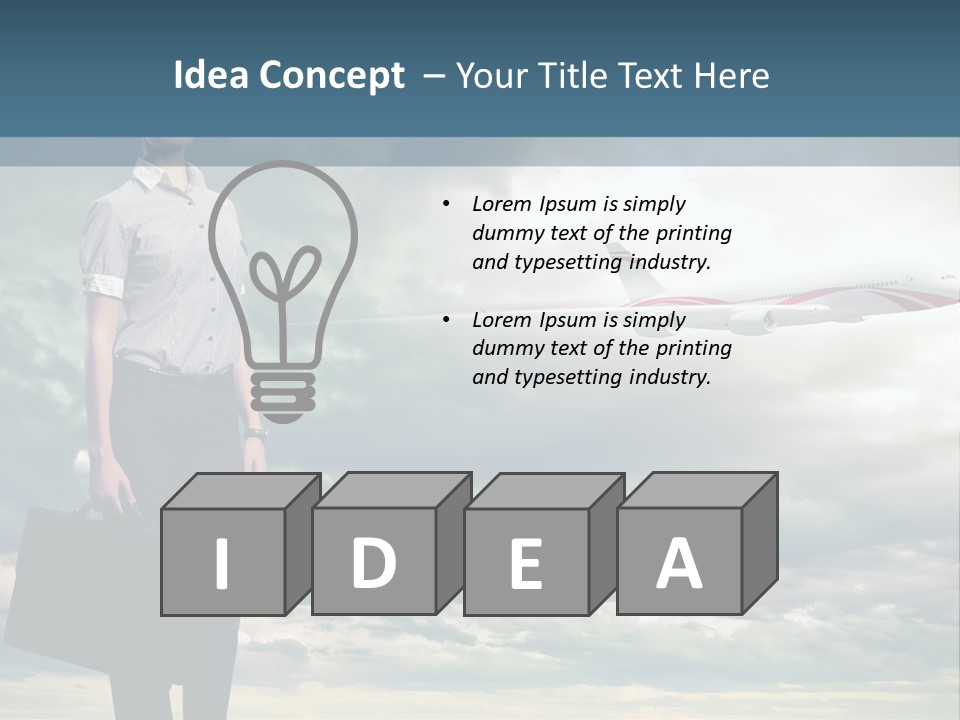 Transportation Aircraft Blue PowerPoint Template