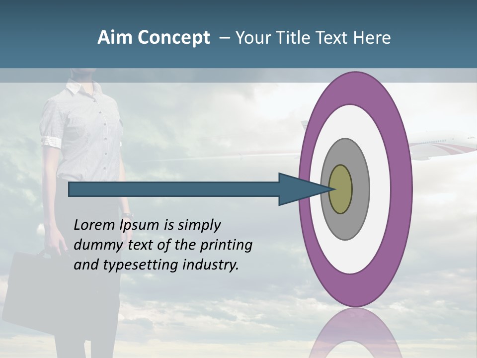 Transportation Aircraft Blue PowerPoint Template