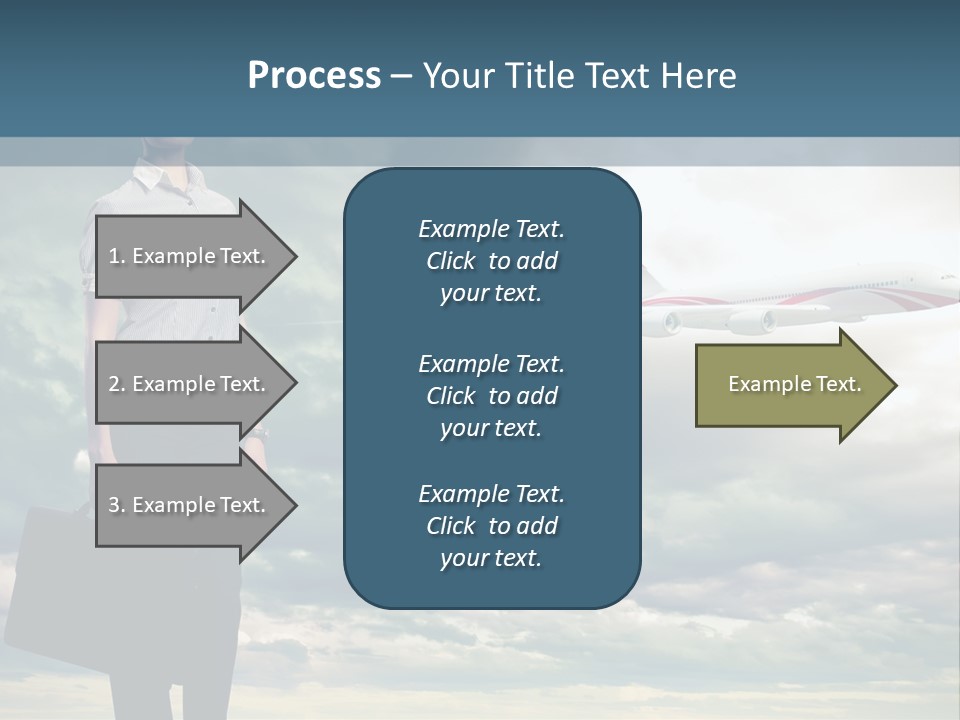 Transportation Aircraft Blue PowerPoint Template