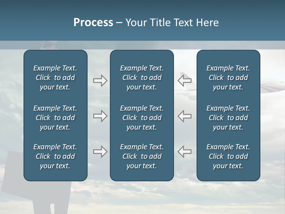 Transportation Aircraft Blue PowerPoint Template